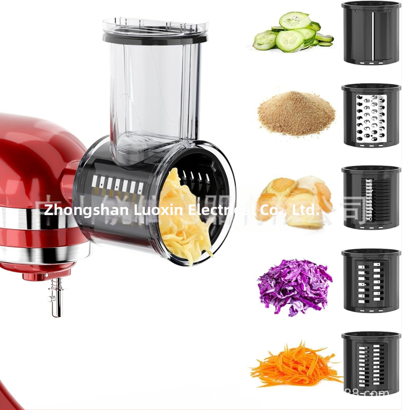 CAYOMEN KA-06 Įmontuojamas KitchenAid virtuvės kombaino pjaustymo ir tarkavimo priedas, penkių peilių volas