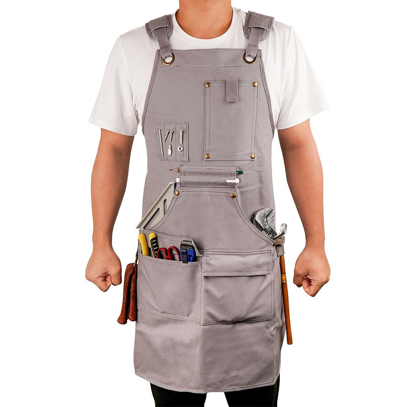 Cainis vastag vászon kötény, ujj nélküli, szennyeződés elleni, modern minimalista stílus