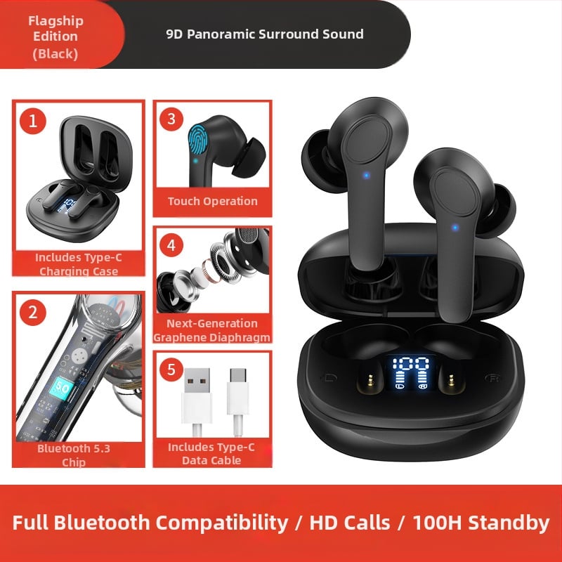 Bezmaks Bluetooth austiņas B11 ar ANC, IPX4, Bluetooth 5.0, stereo, līdz 4 stundām darbības laiks