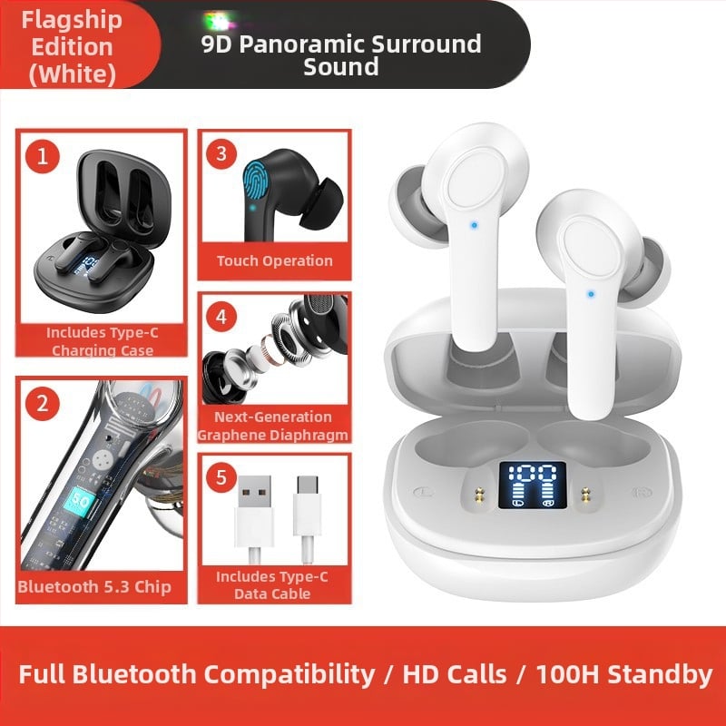 Bezmaks Bluetooth austiņas B11 ar ANC, IPX4, Bluetooth 5.0, stereo, līdz 4 stundām darbības laiks