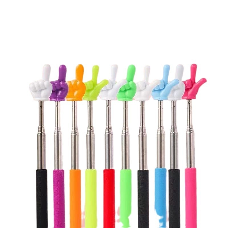 Телескопична указалка за четене с пръст, неръждаема стомана, регулируема дължина, за обучение