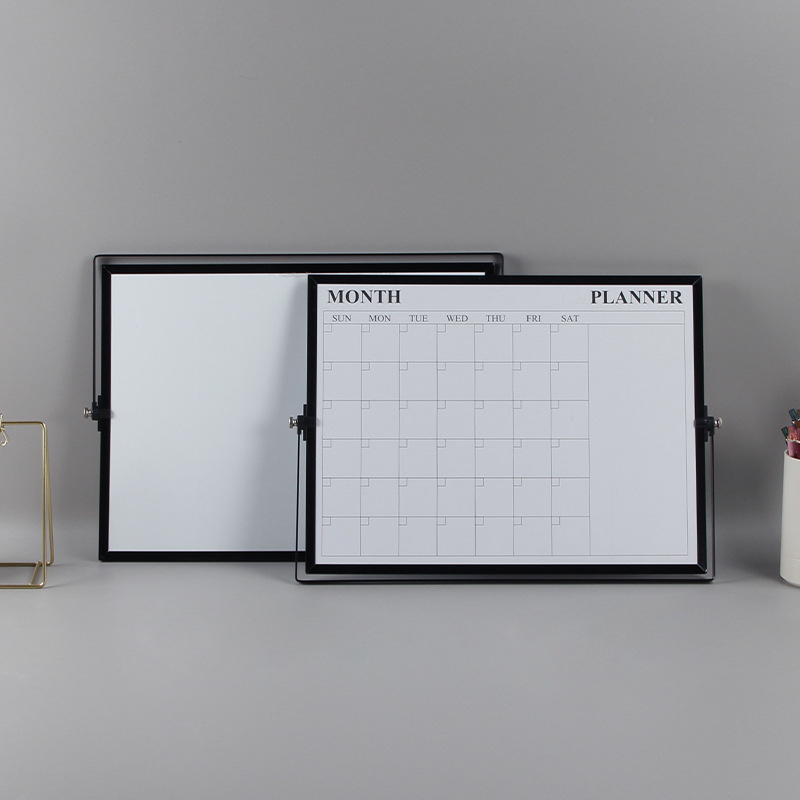 YODA Divpusēja magnētiskā baltā tāfele ar alumīnija sakausējuma rāmi, metāla panelis, galda statīvs