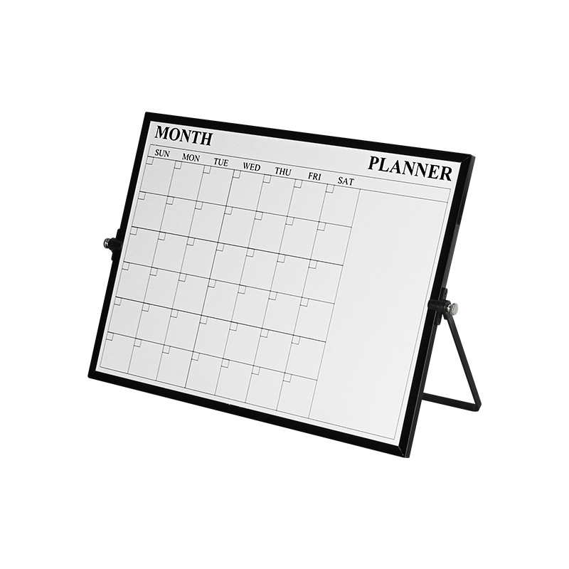 YODA Divpusēja magnētiskā baltā tāfele ar alumīnija sakausējuma rāmi, metāla panelis, galda statīvs