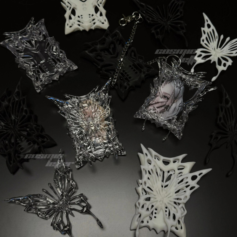 Държач за карти с пеперуден дизайн за ученици – айдол фен тематика, пластмасов, без лого, без персонализация, държач за снимки