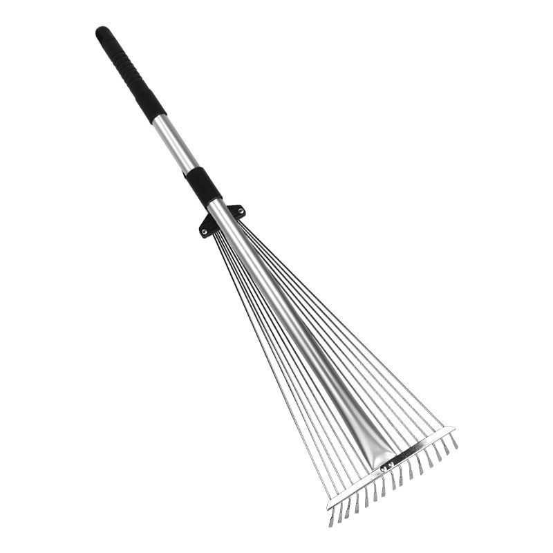 Ištemptas sodo grėblys iš nerūdijančio plieno, reguliuojamas, daug dantų, modelis DCAO-003