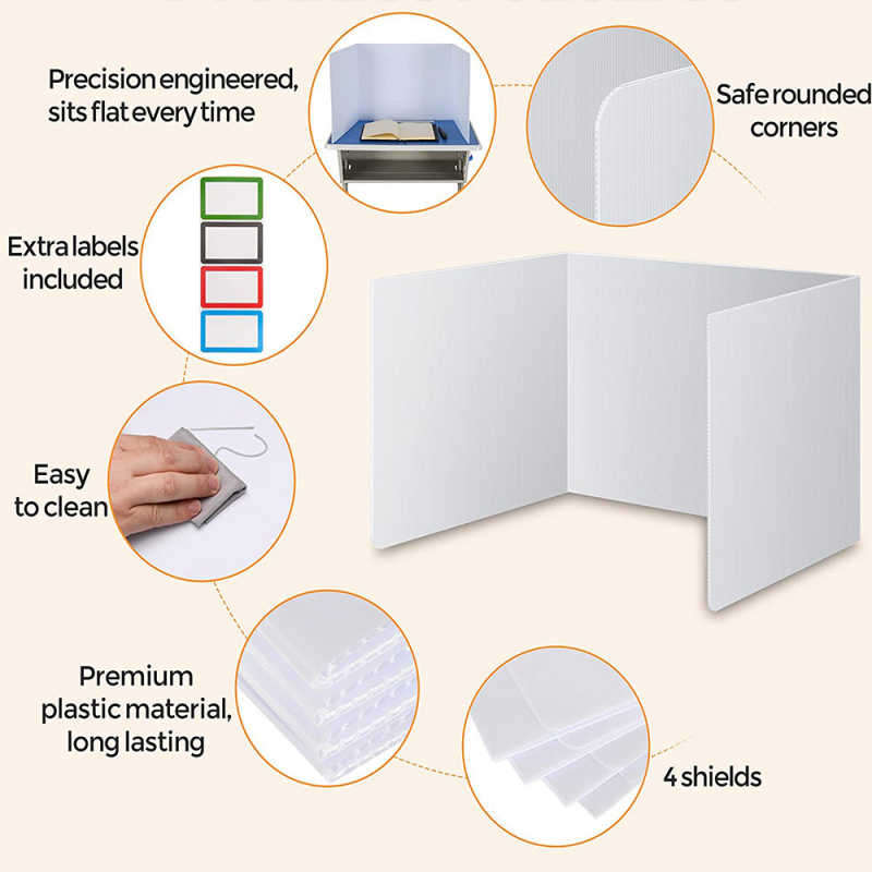 PP galda privātuma starpsiena biroja lietošanai, ūdensizturīga un viegli tīrāma, pielāgojama
