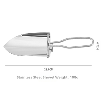 Sulankstomas kastuvas iš nerūdijančio plieno lauko naudojimui – kemperiams ir žvejybai