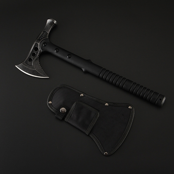 Τεχνικό τσεκούρι επιβίωσης με κεφαλή σφυριού, άκρη πυροσβεστικής, 420 ανοξείδωτο ατσάλι, σκληρότητα 55–57 HRC