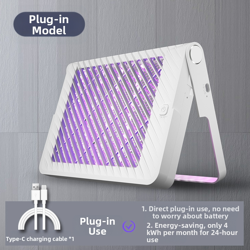 Ηλεκτρικός εξοντωτής κουνουπιών με επαναφορτιζόμενο USB, LED φωτισμό, ενσωματωμένη μπαταρία, αυτονομία 1–3 ώρες, χρόνος φόρτισης 3 ώρες · Παγίδα κουνουπιών με φωτεινό κύμα + έλεγχος ηλεκτρικού χτυπήματος