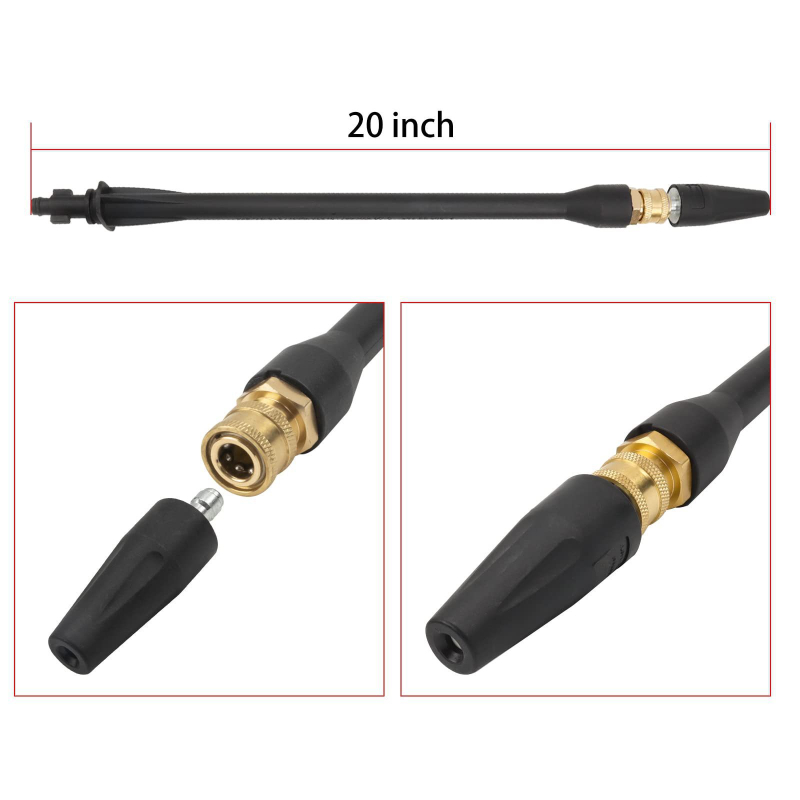 Augstas spiediena tīrīšanas pistole ar 1/4 ātru savienojumu, nylon korpuss, 2600 psi/180 bar, izsmidzināšanas attālums 5 m, svars 0,5 kg, TUTU