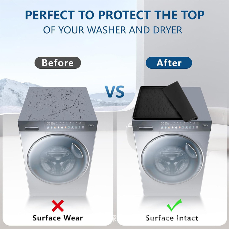 Szilikon alátét hűtőhöz és mosógéphez – négyszögletes, por- és karcolásálló, szivárgásmentes, konyhai használatra, testreszabás elérhető