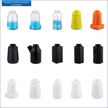 Putu smidzināšanas pudelīte ar augstas spiedes ūdens pistoli, caurspīdīgs ventilatora formas gals, elektroplakšanas sakausējums