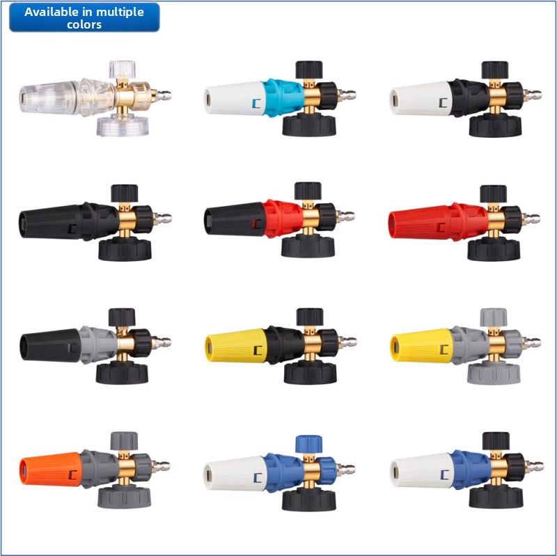 Пяна пръскачка с високо налягане и воден пистолет, прозрачен накрайник с форма на вентилатор, електроплакирана сплав