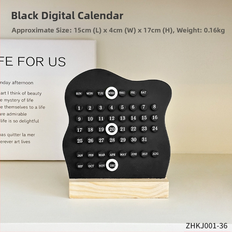 Ημερολόγιο γραφείου με δαχτυλίδι – Αιώνιος ημερολόγιο, DIY σετ δαχτυλιδιών, απλός μοντέρνος σχεδιασμός, ABS ξύλο, Εκτύπωση λογοτύπου