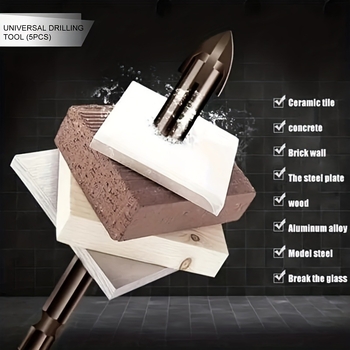 Πολυλειτουργικό τρυπάνι κεραμικών πλακιδίων με εξάγωνο άξονα και τέσσερις λεπίδες σε σχήμα σταυρού – 5/10 τεμάχια