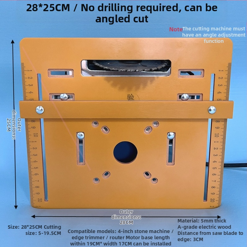 Drvena baza ploča s mjernom skalom i laserskim vodilom, Bakelitni rezni dodatak