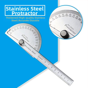 Γωνιομετρικός χάρακας, 430 ανοξείδωτος χάλυβας, 0–180° για ξυλουργική
