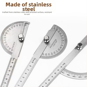 Γωνιομετρικός χάρακας, 430 ανοξείδωτος χάλυβας, 0–180° για ξυλουργική