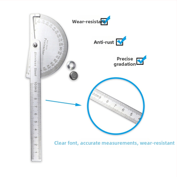 Γωνιομετρικός χάρακας, 430 ανοξείδωτος χάλυβας, 0–180° για ξυλουργική