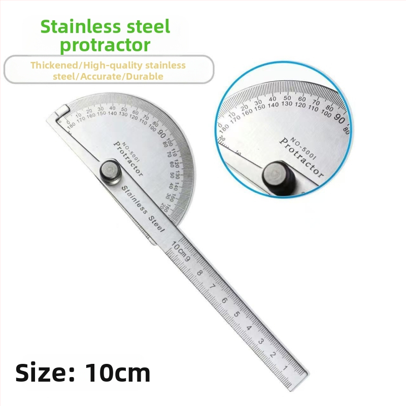 Γωνιομετρικός χάρακας, 430 ανοξείδωτος χάλυβας, 0–180° για ξυλουργική