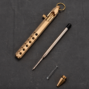 Ορείχαλκινο εξάγωνικό στυλό ballpoint με εκτύπωση λογότυπου