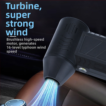 Mini rankinis ventiliatorius su bešepiniu varikliu, įkraunama 4000 mAh baterija, 4 greičio režimai, triukšmas 51–60 dB, svoris 326 g