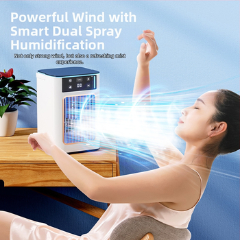 USB επιτραπέζιος αεροψύκτης με ομίχλη ψεκασμού, ήσυχος, 3 ταχύτητες, κινητήρας brushless