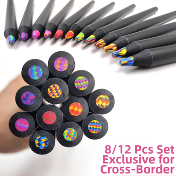 Fa burkolatú szivárványos ceruza készlet, 12 szín, kreatív rajzeszköz (Külső: Fa; Márka: Nincs márka; Típus: Egyéb)