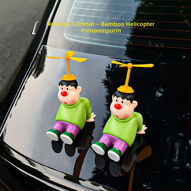 Plastinis automobilio vidaus ornamentas, cartoon stiliaus, su streso malšinimo funkcija