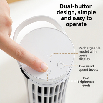 USB ανεμιστήρας χωρίς λεπίδες 5V, μικρός επιτραπέζιος με φωτιστικό γραφείου — κινητήρας χωρίς ψήκτρες, ABS περίβλημα, θόρυβος 36–45 dB, τροφοδοσία USB, χωρίς μπαταρία