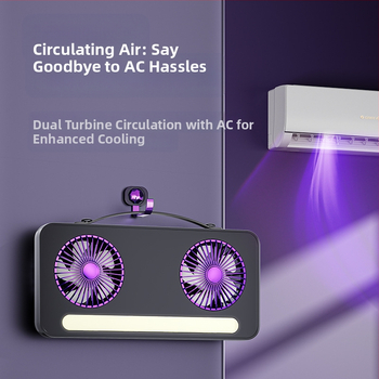 Μίνι USB επαναφορτιζόμενος ανεμιστήρας γραφείου, επιτοίχιος, με 6 πτερυγίων, ABS περίβλημα, μπαταρία 1000–1200mAh, θόρυβος 36–45dB, 3 ταχύτητες