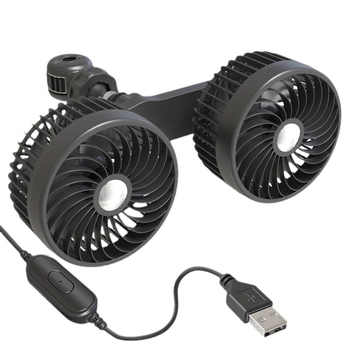 Автомобилен вентилатор за задната част с двойна глава, 20W, ABS, охлаждане
