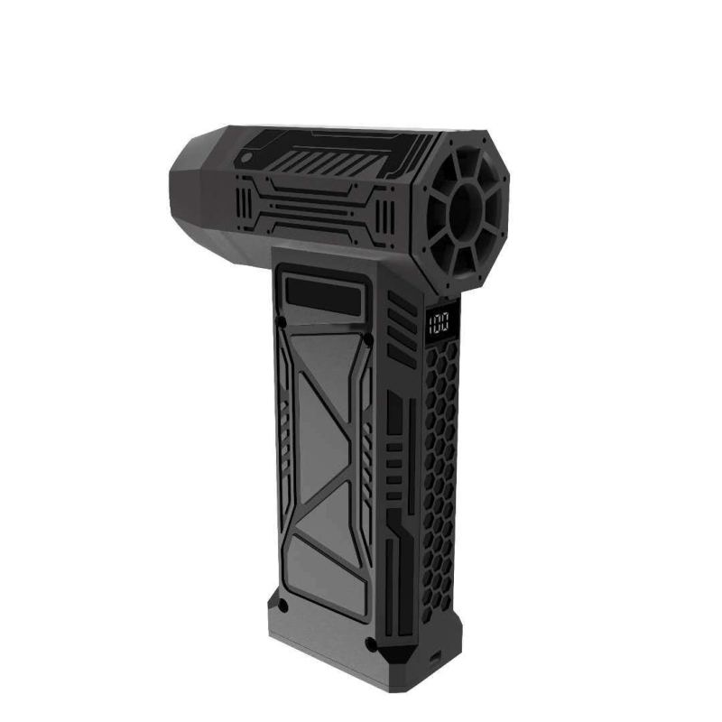 Nešiojamas rankinis ventiliatorius su bešepiniu varikliu, įmontuota baterija 800–1000 mAh, 7.4V, 4 greičiai, veikimo laikas 1–3 valandos