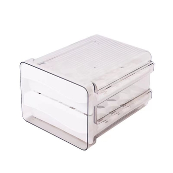 Кутия за яйца за хладилник, с чекмеджетен стил, двойно ниво, прозрачно, модерен и прост дизайн за съхранение