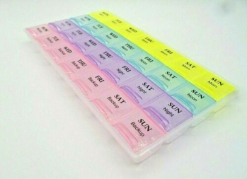 Κουτί φαρμάκων με 28 διαμερίσματα, φορητό PP πλαστικό, 1 L χωρητικότητα, με καπάκι και εκτύπωση λογότυπου