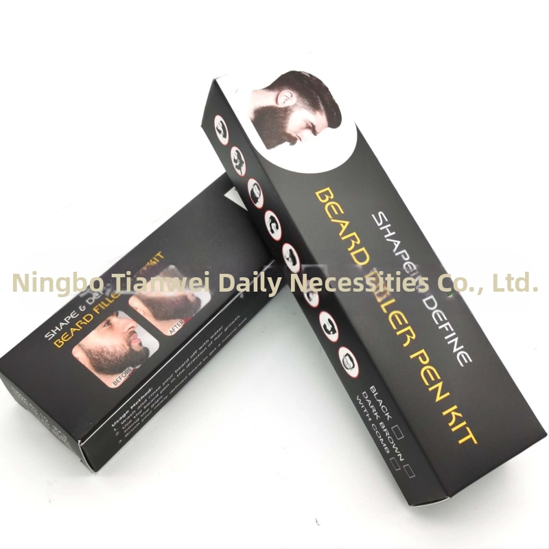 Комплект за брада: 1 комплект четки за брада, влакна от синтетика, пластмасова дръжка, преносим дизайн, 220 комплекта в кутия