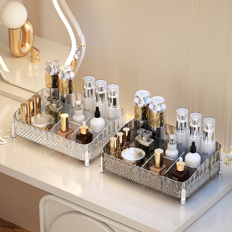 Κουτί αποθήκευσης καλλυντικών — με συρτάρι, ανθεκτικό στη σκόνη, με μεγάλη χωρητικότητα, επιτραπέζιος οργανωτής · Υλικό PET+PP · Μάρκα Three Arts · Σύγχρονο μινιμαλιστικό στυλ · Έκδοση 2024.