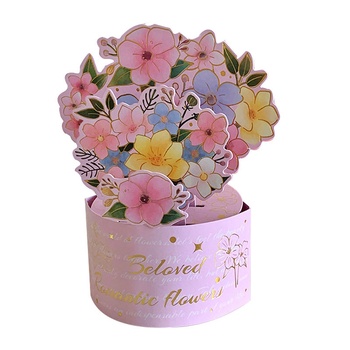 Κάρτα ευχών με υδατογραφικά λουλούδια, ρετρό στυλ, 3D έκπληξη για το Φεστιβάλ Ταναμπάτα (Luobin • Χαρτί • Εκτύπωση • ink wind • Κάρτες Ευχών)