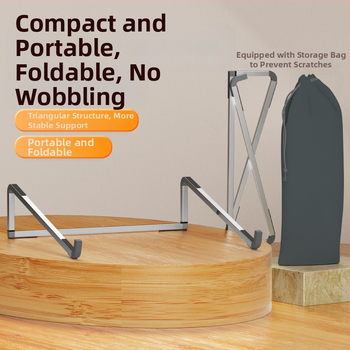 Suport desktop din aliaj de aluminiu pentru notebook și tabletă, pliabil, cu ridicare și răcire