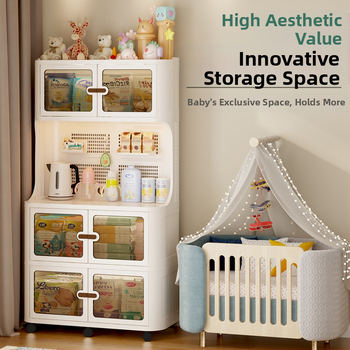 Επιτοίχιο ντουλάπι αποθήκευσης μητέρων και βρεφών με τραπεζάκι θηλασμού, μοντέλο 9614, υλικό πολυπροπυλένιο (PP), στυλ light luxury