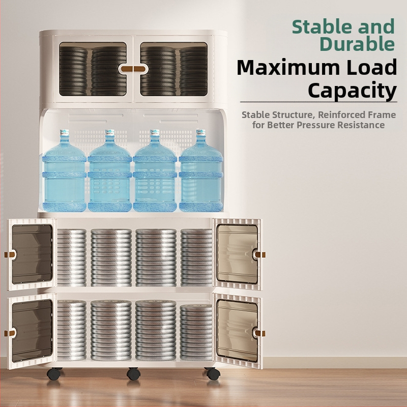 Стенен шкаф за майки и бебета за съхранение с масичка за кърмене, модел 9614, материал полипропилен (PP), стил лайт лукс