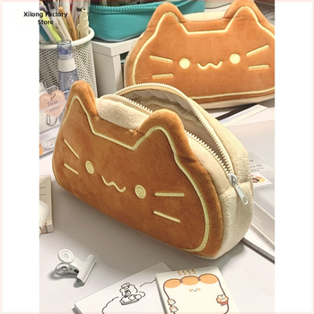 Θήκη μολυβιών με γατάκι, Καμβάς, Μεγάλη χωρητικότητα, Κορεατικό στυλ (Υλικό: Καμβάς; Χωρητικότητα: Μεγάλη; Φύλο: Ουδέτερο)