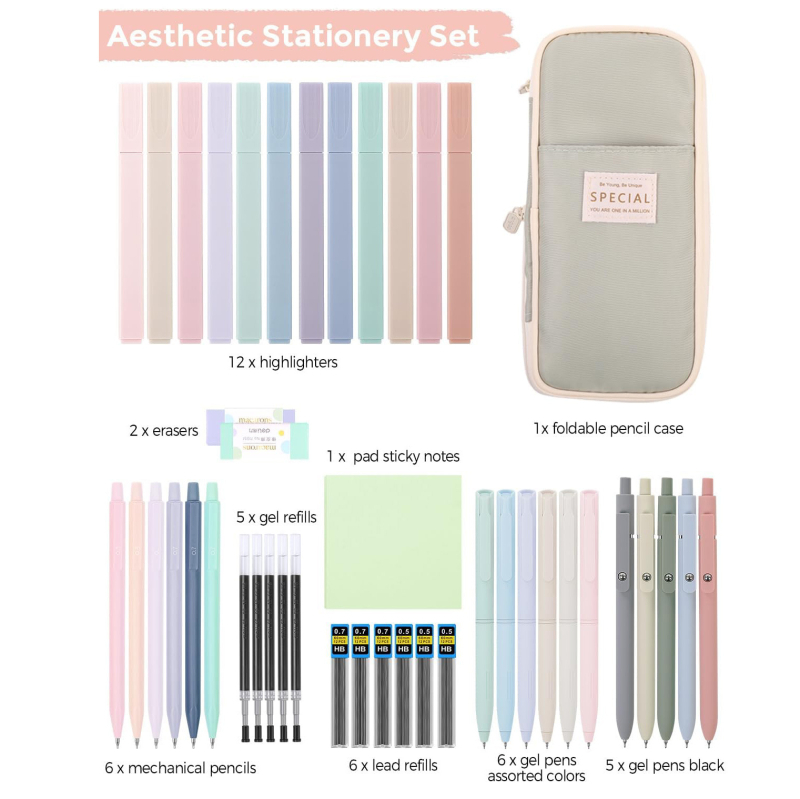 Комплект несесери за моливи с голям капацитет, сладък комплект за бележки върху Библията, задължителен за колежа (Без електричество, Без подарък, IP авторизация: Не)