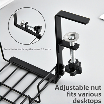 Ανοξείδωτος οργανωτής κάτω από το γραφείο με θήκη για καλώδια – χωρίς τρύπες, φορητός, ανθεκτικός στην υγρασία, 1 επίπεδο