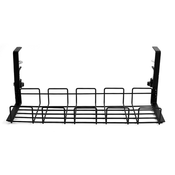 Ανοξείδωτος οργανωτής κάτω από το γραφείο με θήκη για καλώδια – χωρίς τρύπες, φορητός, ανθεκτικός στην υγρασία, 1 επίπεδο