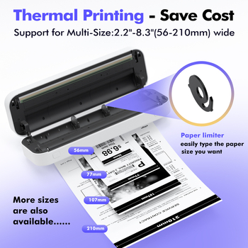 Принтер за татуировки, компактен A4, Bluetooth, термална хартия, 297 мм формат, капацитет 200 страници, тегло 635 g