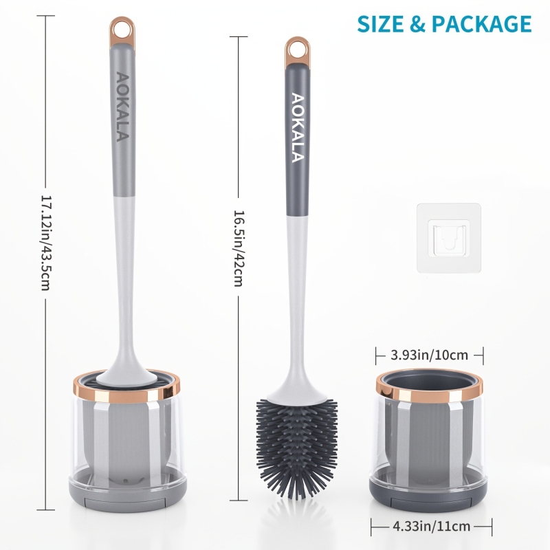 Tualetinio šepetėlio su ilgu kotu, silikono medžiaga, 345 g, 1 vnt