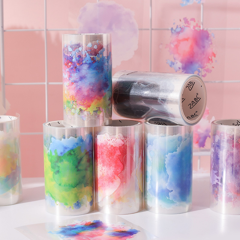 Yue zhen Σετ διακοσμητικών ταινιών σε κουτί με ανάμειξη ακουαρέλας για ημερολόγιο, PET βάση, πάχος 0,01 mm