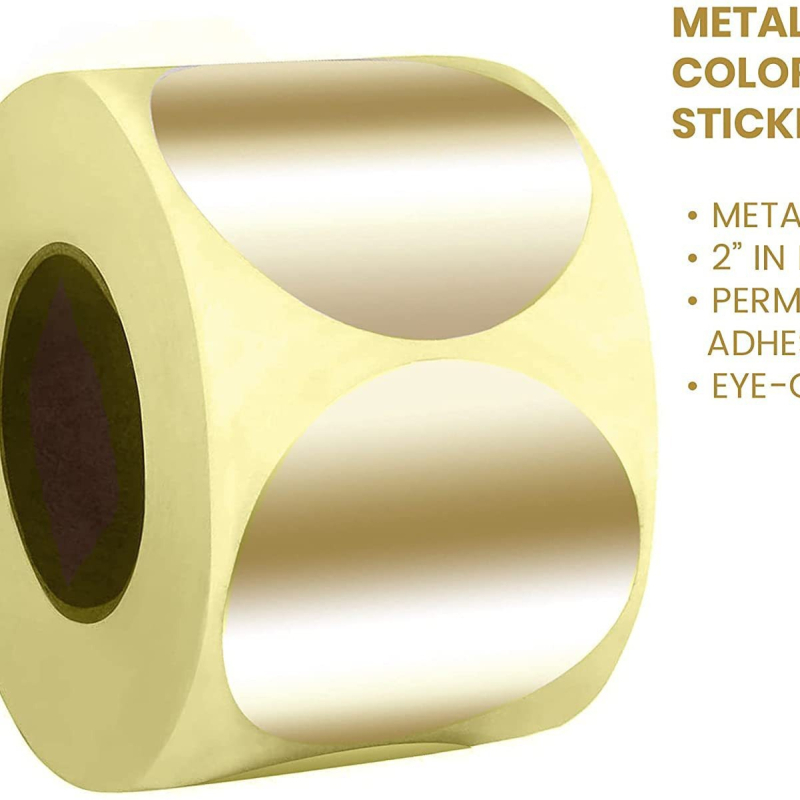 Etichete adezive din PVC, rotunde, decupate, grosime 0.1 mm, rezistente la -10 la 50 °C, pentru închidere decorativă