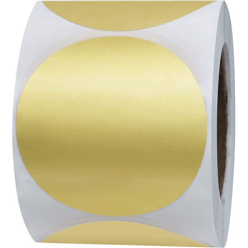 Etichete adezive din PVC, rotunde, decupate, grosime 0.1 mm, rezistente la -10 la 50 °C, pentru închidere decorativă